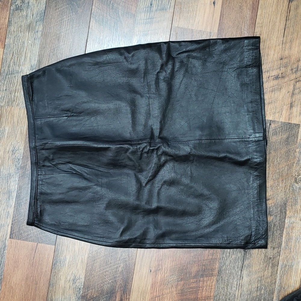 Mixit Black Leather Pencil Skirt, Size 6